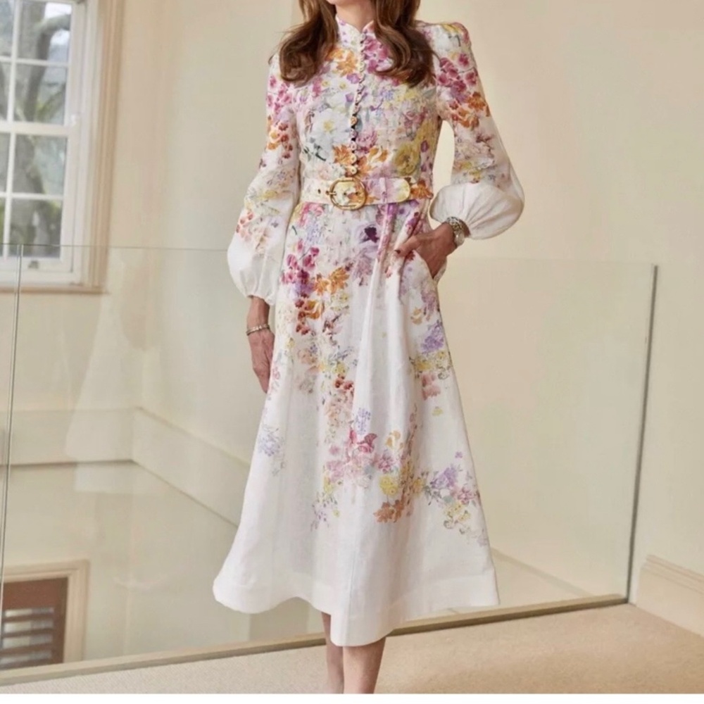 Zimmermann Natura Buttoned MIDI Dress